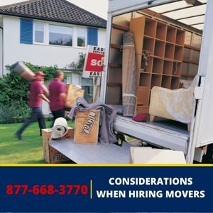 Considerations when hiring movers